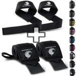 Fitgriff Lifting Straps & Wrist Wraps (Bundle) Superior Support for Weightlifting & Gym Workouts - for Men and Women (Black Original)