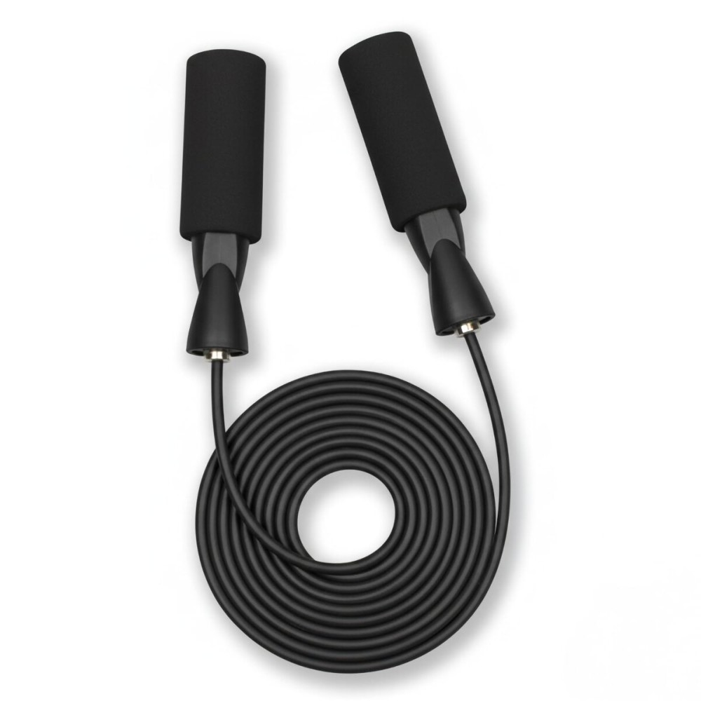 Jump Rope for Fitness - Adjustable PVC Exercise Rope with Tangle-Free Design & Comfortable Foam Handles, Ideal for Cardio, Home Workout & Training for Men, Women & Kids (Black) - XYLsports