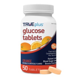 TRUEplus Glucose Tablets, Orange - 50ct