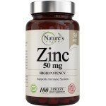 Zinc 50mg [High Potency] Supplement - Immune Support System from Natural Zinc (Oxide/Citrate) 100 Tablets, Made by Natures Potent.