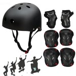 Besmall Kids Skateboard Skates Helmet and Pads for Ages 8-14,Child Bike Helmet Kids Protective Gear Set Knee Elbow Wrist Pads
