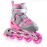 XINO SPORTS Adjustable Inline Skates for Boys and Girls - Pro Quality - Beginner Friendly with Illuminating LED Light-Up Wheels, for Indoor and Outdoor Skating (Rose, Medium 1-4)