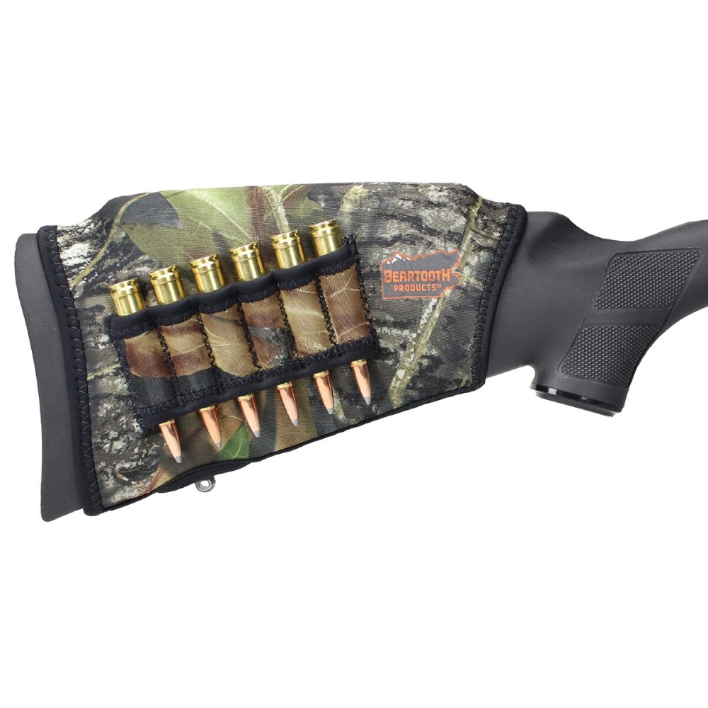 Beartooth Comb Raising Kit 2.0 | Adjustable Cheek Riser | Rifle Stock Ammo Holder | Improve Comfort | Reduce Recoil | Premium Neoprene | Made in The USA | Rifle - Right Handed, Mossy Oak Break-up