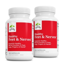 Terry Naturally Healthy Feet & Nerves - Herbal Supplement with Bioactive Vitamin B12 - Circulation & Nerve Health Support Supplement - Vegan Capsules with Boswellia Serrata - 120 Capsules (Pack of 2)