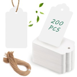 SallyFashion 200PCS Gift Tags, 2.81.7 Inch Hang Tags with String for Presents DIY Weddings Bridal and Baby Showers Birthdays