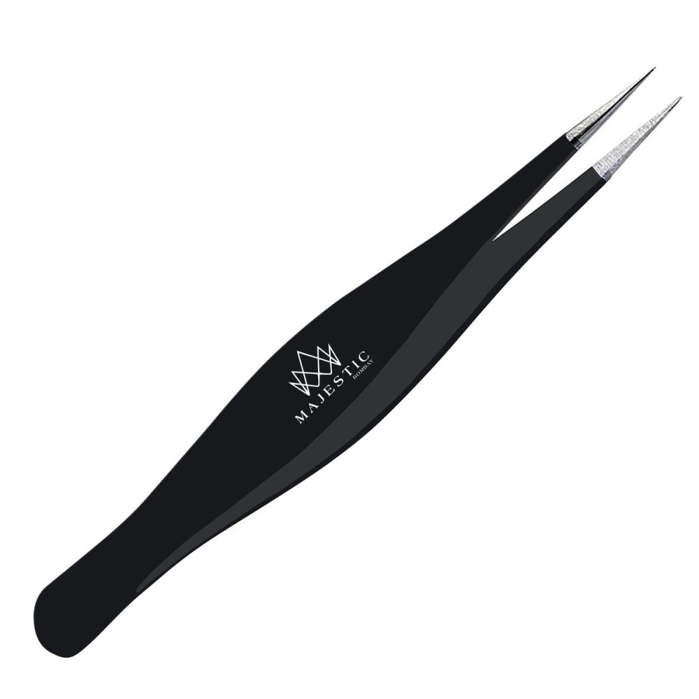 Surgical Tweezers for Ingrown Hair - Precision Sharp Needle Nose Pointed Tweezers for Splinters, Ticks & Glass Removal - Best for Eyebrow Hair, Facial Hair Removal(1 pack pointed, black)
