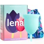 Lena Menstrual Cup Original - Reusable Silicone Period Cup for Heavy Flow, 12-Hour Leak-Free Protection, Soft & Comfortable, Beginner-Friendly Design - Large, Turquoise