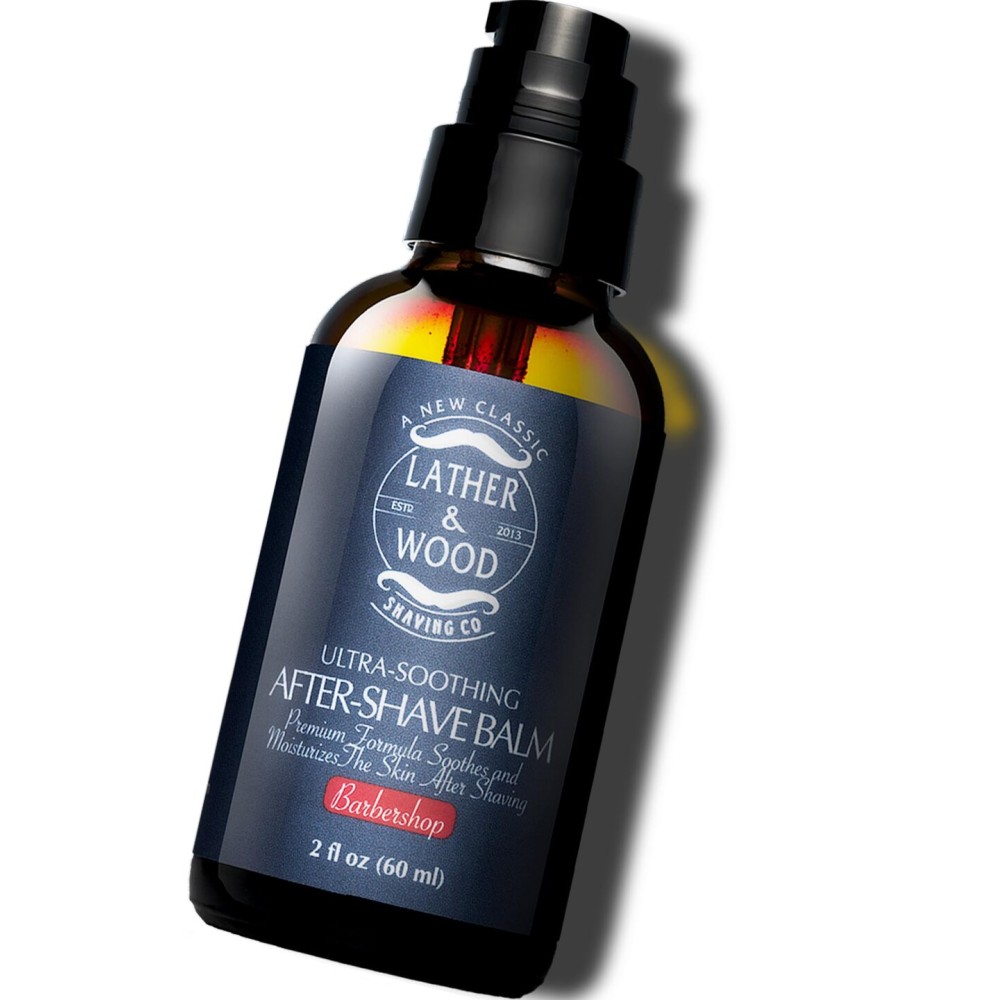Lather & Wood - Barbershop Aftershave for Men - Long-Lasting Fragrance, Non-Greasy Formula, Easy Pump Dispener, Gentle and Subtle Scent