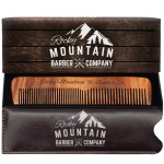 Hair Comb - Wood with Anti-Static & No Snag with Fine and Medium Tooth for Head Hair, Beard, Mustache with Premium Carrying Pouch in Design in Gift Box