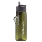 LifeStraw Go Bottle 2-Stage with Integrated 1,000 Liter LifeStraw Filter and Activated Carbon, Green, 22oz