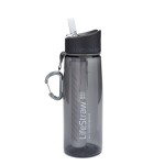 LifeStraw Go Water Filter Bottle with 2-Stage Integrated Filter Straw for Hiking, Backpacking, and Travel, Grey, Model:LSGOV2CR44