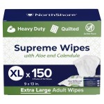 NorthShore Supreme Heavy-Duty Quilted Wipes, X-Large, 9 x 13 in., 50 ct, 3-Pack