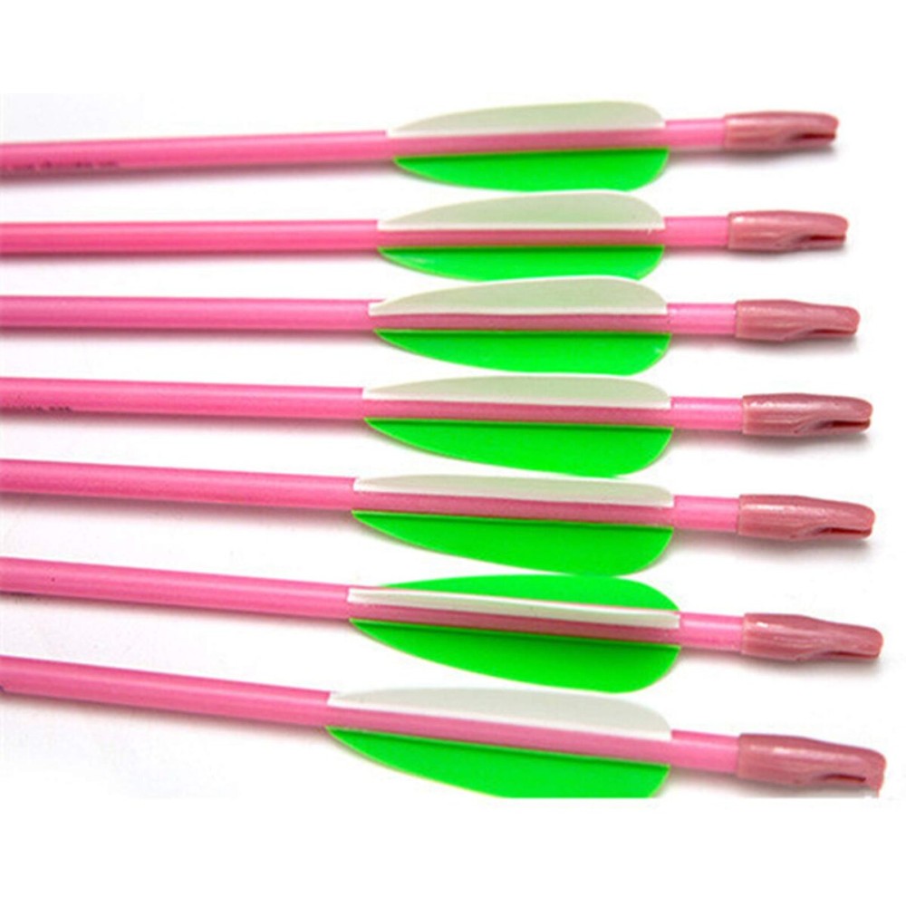 GPP 28 Pink Fiberglass Archery Target Arrows - Practice Arrow or Youth Arrow for Recurve Bow- 12 Pack