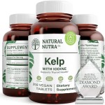 Natural Nutra Kelp Iodine with Potassium Iodide - Thyroid Support Supplement - Immune Strength & Metabolism Balance - Vegan Sea Kelp for Wellness - 225 mcg Iodine - 250 Tablets
