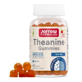 Jarrow Formulas Theanine 100 mg Gummies, Dietary Supplement That Promotes Calmness, 60 Apple-Flavored Gummies, 60 Day Supply