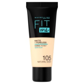 Maybelline New York Fit Me Matte & Poreless Foundation 105 Natural Ivory 30ml