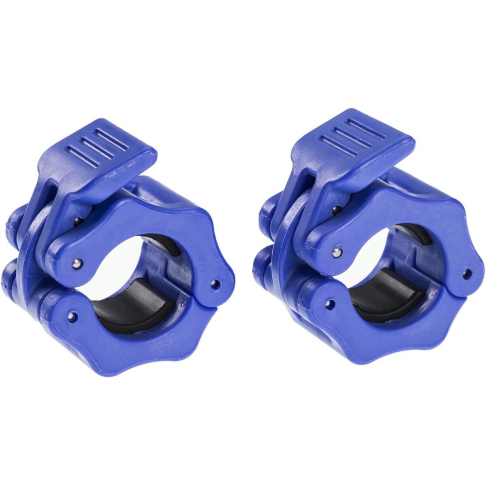 Hacuba Fitness 1 Inch Barbell Clamps - Quick Release Pair of Locking 1\'\' Diameter Standard Bar Weight Plates Collar Clips for Workout Weightlifting Fitness Training Bodybuilding (Blue)