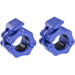Hacuba Fitness 1 Inch Barbell Clamps - Quick Release Pair of Locking 1\'\' Diameter Standard Bar Weight Plates Collar Clips for Workout Weightlifting Fitness Training Bodybuilding (Blue)