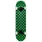 Krown Rookie Checker Skateboard, Black/Green, 7.75