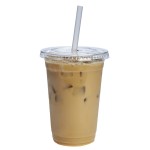 GUSTO Clear Plastic Cups with Flat Lids [20 oz - 50 Count] - Disposable Iced Coffee Cups with Lids - PET Plastic Cold Cups for Smoothies, Juices & To-Go Drinks - Formerly Comfy Package