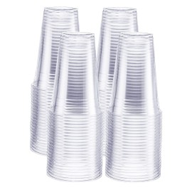 GUSTO [20 oz. - 100 Pack] Crystal PET Clear Plastic Cups for Party - Ideal for Cold Beverages, Smoothies, and Parties -(Formerly Comfy Package)