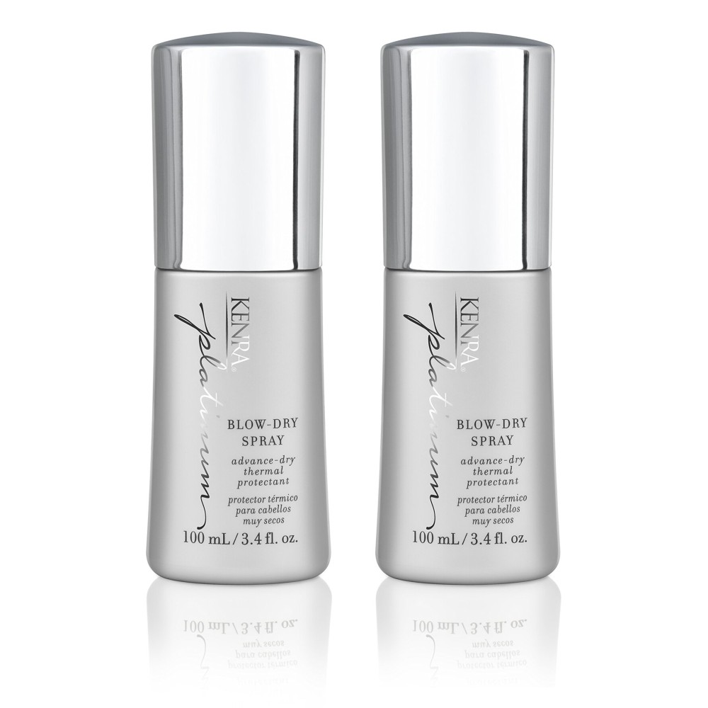 Kenra Professional Platinum Blow-Dry Spray | Time-Saving Heat Protectant | Detangles, Smooths, and Softens | Eliminates Frizz & Resists Humidity | Medium To Coarse Hair | 3.4 fl. oz. (2-Pack)