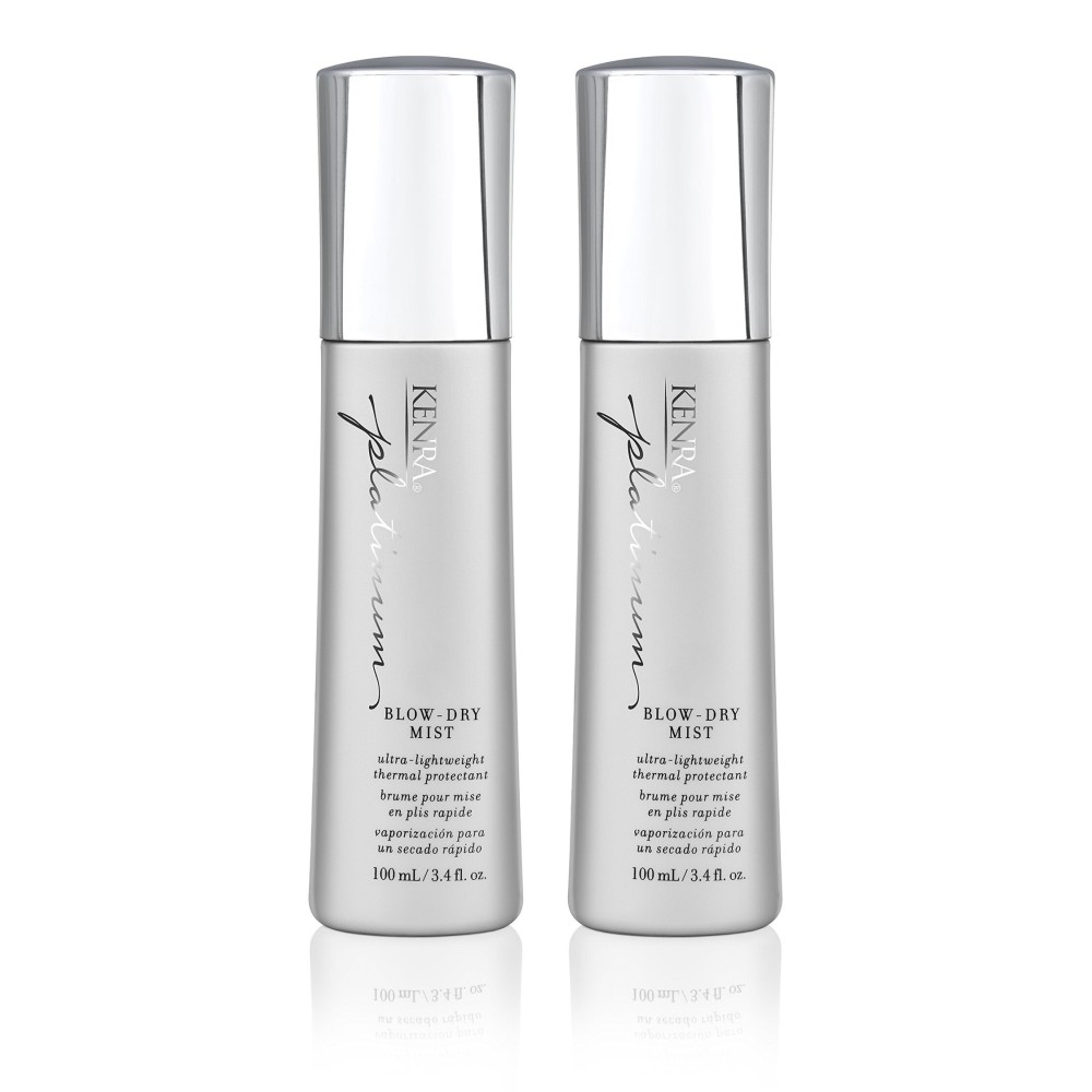 Kenra Professional Platinum Blow-Dry Mist | Ultra-Lightweight Thermal Protectant | Detangles, Smooths, & Softens | Eliminates Frizz & Resists Humidity | Fine To Medium Hair | 3.4 fl. oz. (2-Pack)
