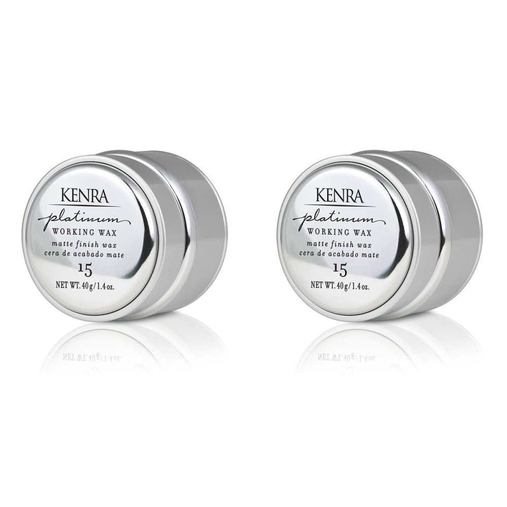 Kenra Professional Platinum Working Wax 15 | Matte Finish Styler | Provides Medium, Flexible Hold | Non-Greasy | Crme-Based Formula To Texturize & Mold Styles | All Hair Types | 1.4 fl. Oz (2-Pack)