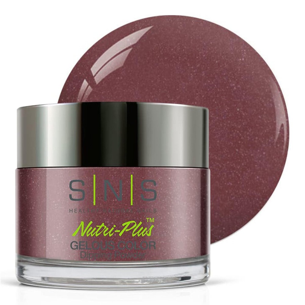 SNS Nail Dip Powder, Gelous Color Dipping Powder - Spanish Sangria (Brown/Mauve, Shimmer) - Long-Lasting Dip Nail Color Lasts 14 Days - Low-Odor & No UV Lamp Required - 1oz