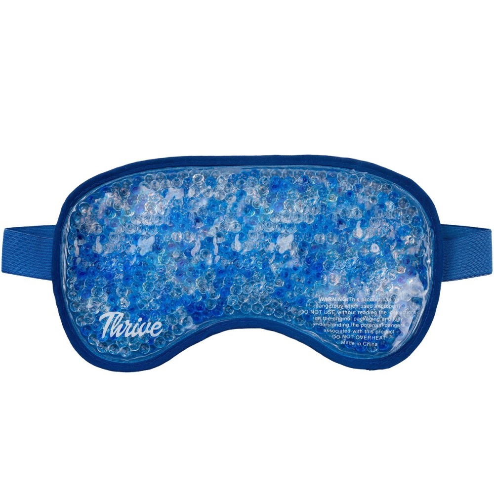 Thrive Gel Bead Eye Mask - Heat & Cold Therapy for Migraine Relief, Cold Compress for Facial Puffiness & Dark Circles, Reusable Sleep Mask for Eye Care, Azure