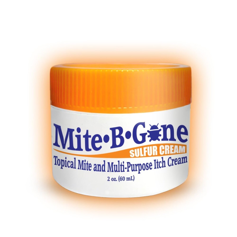 Human Mite Treatment Cream 2oz | Max-Strength 10x Sulfur Cream for Skin Mites, Bites, & Itching | Child & Adult Safe | Fast Relief for All Skin Types by Mite-Be-Gone