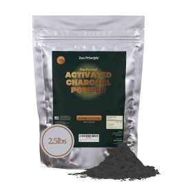 Zen Principle Hardwood Activated Charcoal Powder 100 Percent from USA Trees. All Natural. Whitens Teeth, Rejuvenates Skin and Hair, Supports Better Digestion, 40 Oz