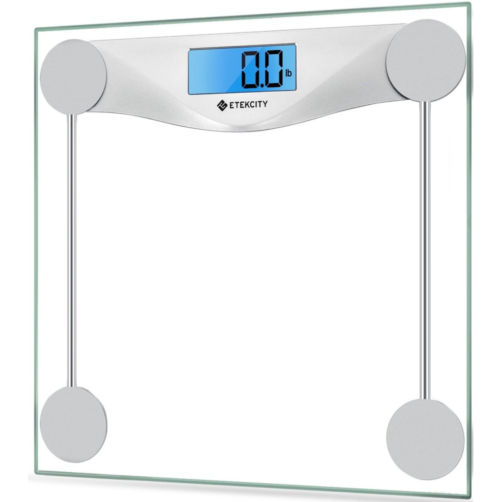Etekcity Digital Body Weight Bathroom Scale, Large Blue LCD Backlight Display, High Precision Measurements,6mm Tempered Glass, 400 Pounds