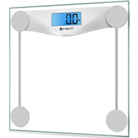 Etekcity Digital Body Weight Bathroom Scale, Large Blue LCD Backlight Display, High Precision Measurements,6mm Tempered Glass, 400 Pounds