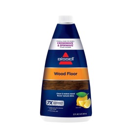 Bissell CrossWave & SpinWave Wood Floor Cleaning Formula, 32 oz, Dissolves Dirt, Grime, and Sticky Messes, Safe on Sealed Floors, Pair with CrossWave, SpinWave, & Other Hard Surface Cleaners, Lemon