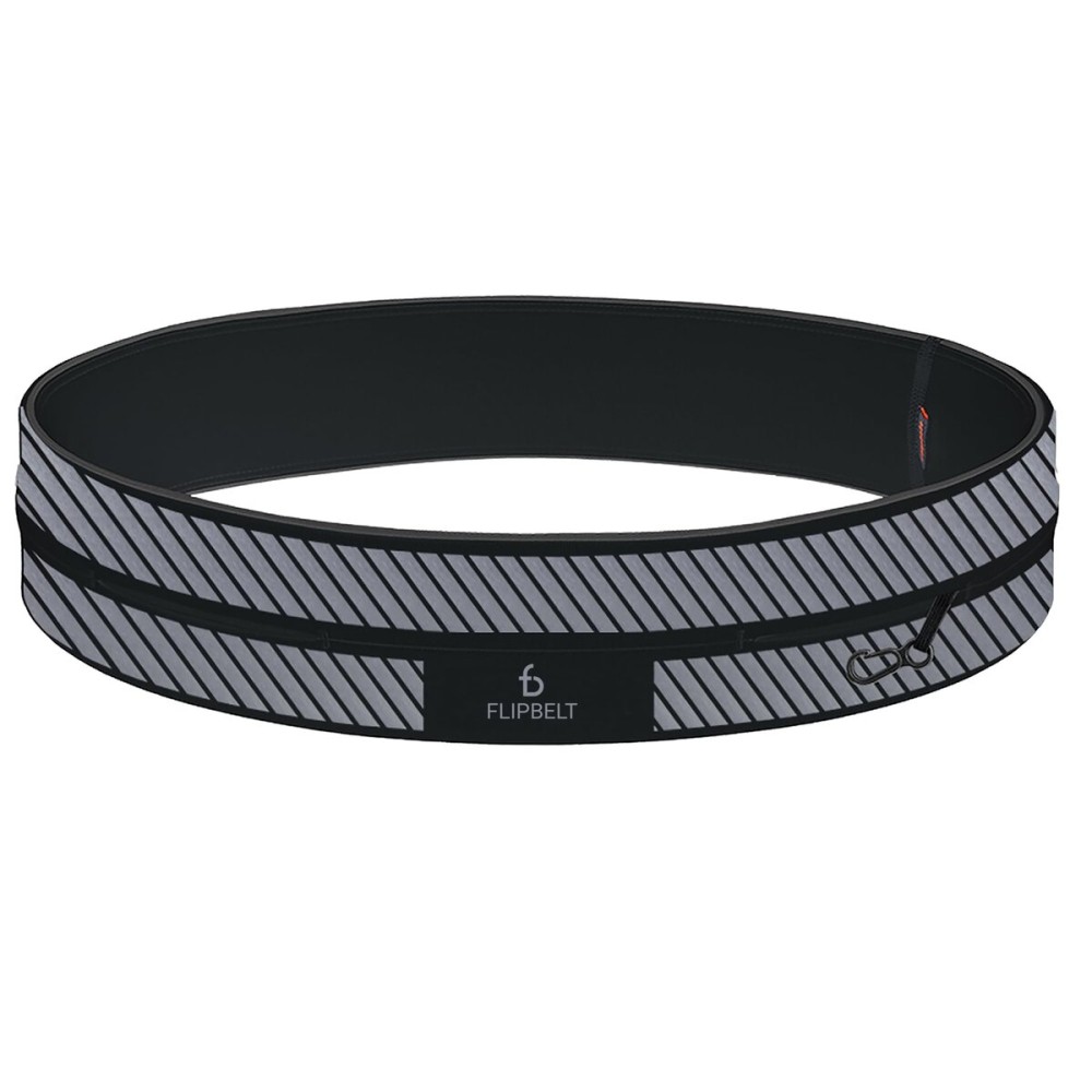 FlipBelt Reflective Running Belt, Black, Medium
