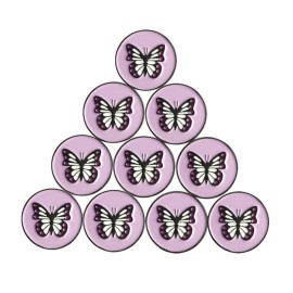 PINMEI Lot of 10 Golf Ball Marker Dia 24.4MM, Special Unique, Soft Enamel Technique (Butterfly Ball Marker)