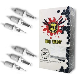 BIGWASP Professional 3RS Disposable Tattoo Needle Cartridge 12 Standard 3 Round Shader (1203RS) 20Pcs