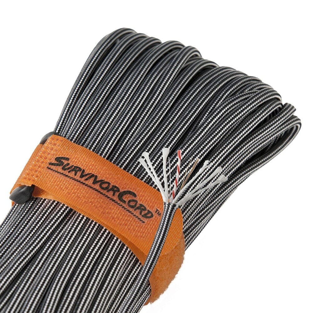 TITAN Survival Patented Paracord 550 - 25ft, 100ft, 500ft & Color Options - 620LB Strength Survival Paracord Military Spec with 3 Strands - Heavy Duty Hank Cord for Camping & Outdoors with Firestarter