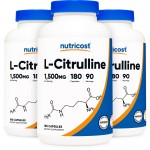 Nutricost L-Citrulline 750mg, 180 Capsules (3 Bottles)