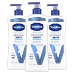 Vaseline Intensive Care Unscented Advanced Repair Body Lotion - Ultra-Hydrating with Lipids for Extremely Dry Skin, 20.3 oz, Pack of 3