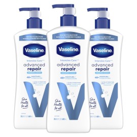 Vaseline Intensive Care Unscented Advanced Repair Body Lotion - Ultra-Hydrating with Lipids for Extremely Dry Skin, 20.3 oz, Pack of 3