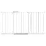 Fairy Baby Extra Wide Baby Gate for Dogs Pressure Monuted Safety Gate for Living Room, Fits 62 Inch to 67 Inch with Pressure Mounted Extention Kit, White