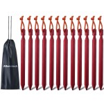 12 Pack Tent Stakes, 7075 Ground Metal Camping Aluminum Tent Pegs, Lightweight Tent Stakes Heavy Duty Spikes Camping Accessories, Red