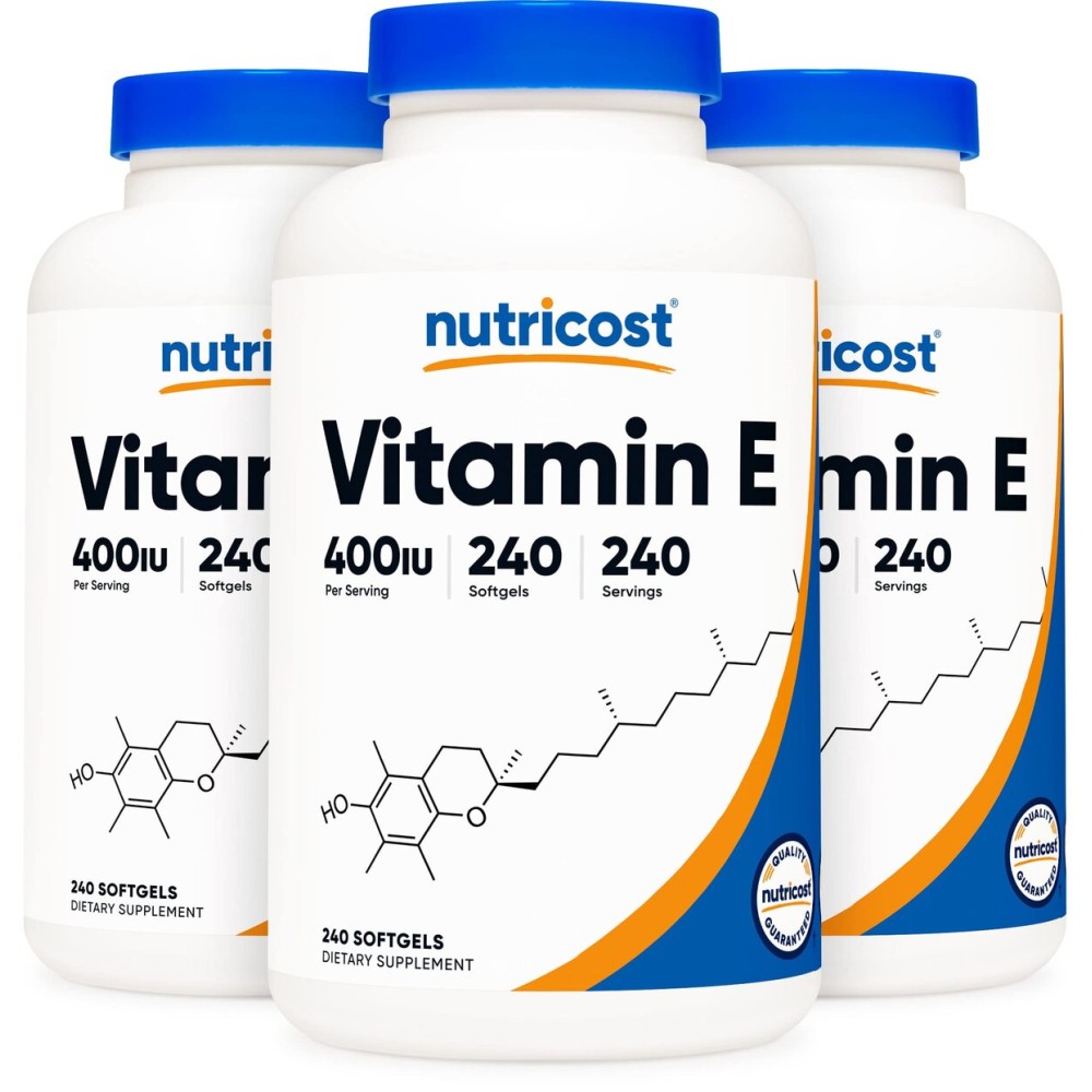 Nutricost Vitamin E 400 IU, 240 Softgel Capsules (3 Bottles)
