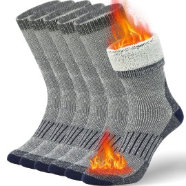 Buttons & Pleats Premium Merino Wool Hiking Socks Outdoor Trail Crew Socks Charcoal ML