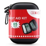 I GO 85 Pieces Hard Shell Mini Compact First Aid Kit, Small Personal Emergency Survival Kit for Travel Hiking Camping Backpacking Hunting Marine Car, Black