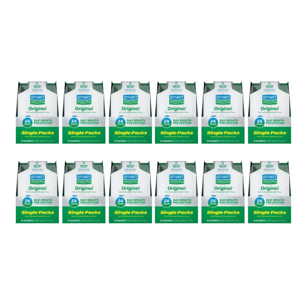 SmartMouth Original Activated Mouthwash Single Packs, Travel Mouthwash, Fresh Mint, 120 Pack