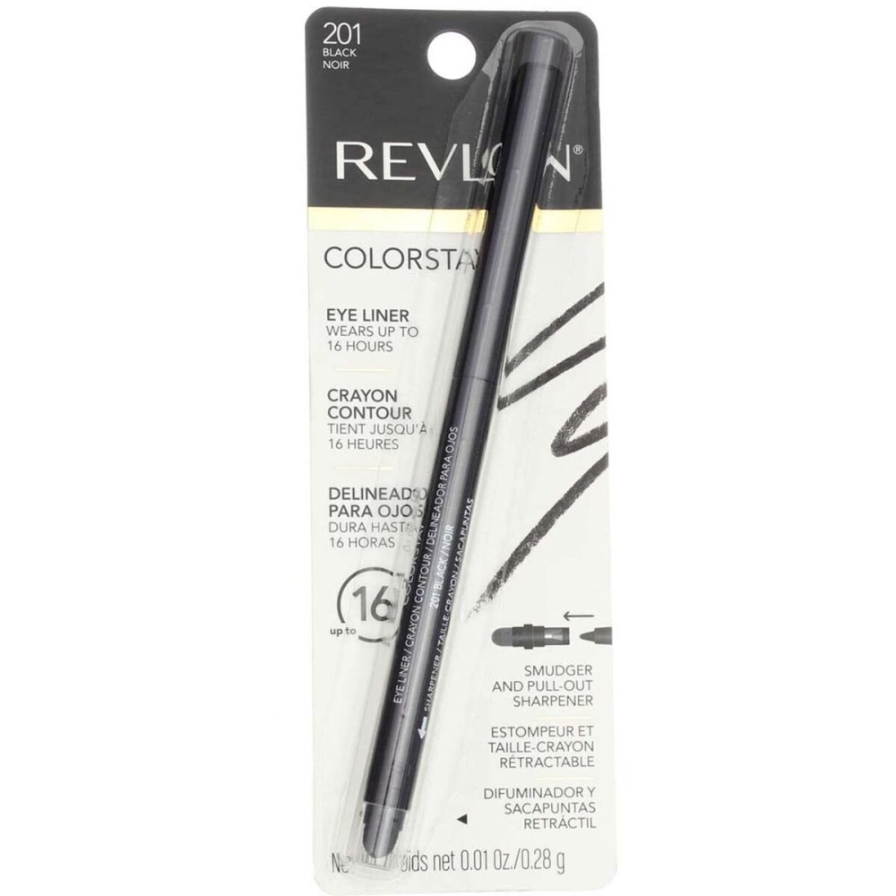 Revlon ColorStay Eyeliner Pencil, Black [201], 0.01 oz (Pack of 8)