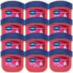 Vaseline Lip Therapy Rosy Lips Mini 12-Pack - Rose-Tinted Lip Balm, Moisturizer for Soft, Pink Lips, 0.25 Oz Ea